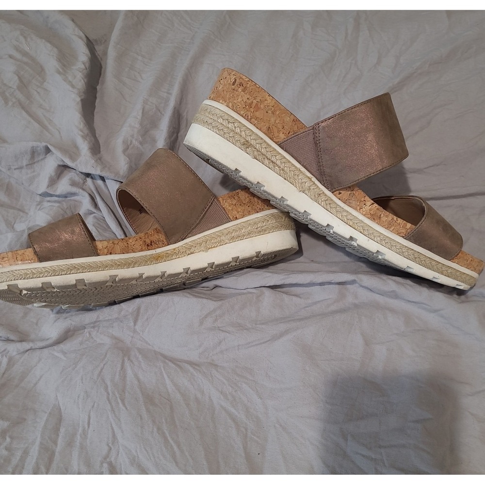 Adrienne Vittadini Sport Women's Cork Wedge Sandals women SZ 9M Boho Coastal